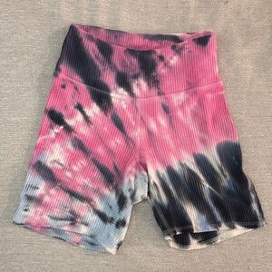 WSLY Tie-Dye Ribbed Biker Shorts